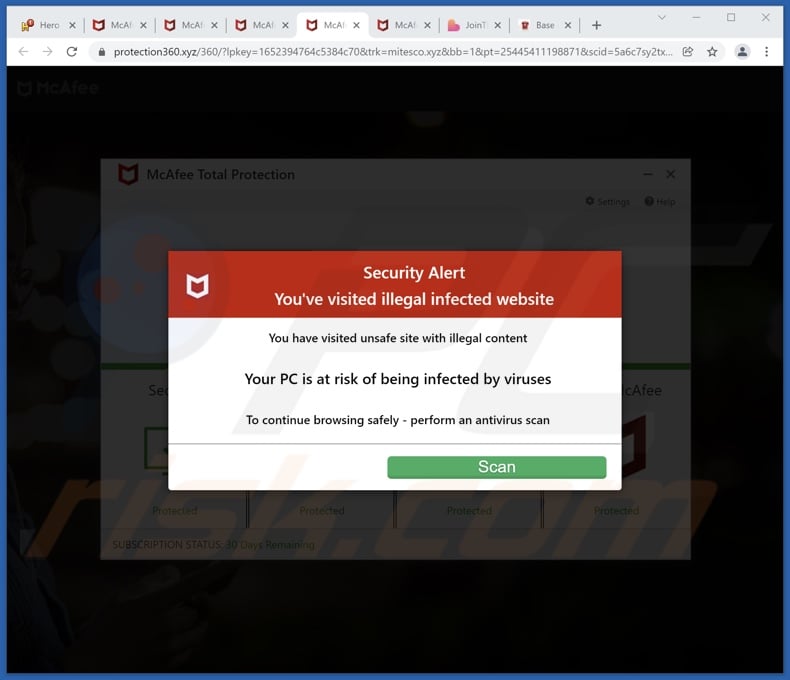 You've Illegal Infected Website POP-UP - Removal and recovery steps