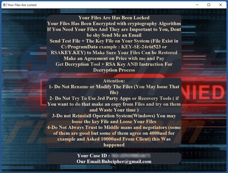 Asd (VoidCrypt) ransomware ransom-demanding message (Decryption-Guide.HTA)