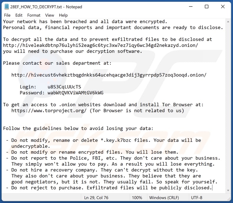 K7bzc ransomware text file (28EF_HOW_TO_DECRYPT.txt)