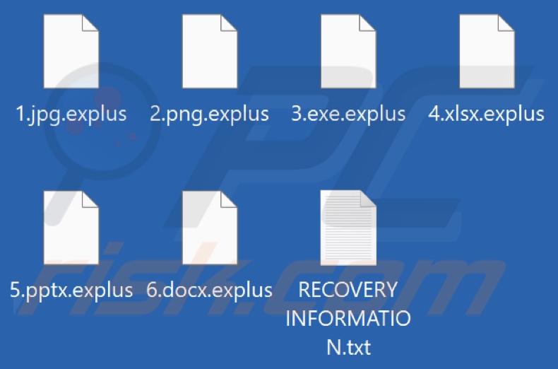 Files encrypted by Explus ransomware (.explus extension)