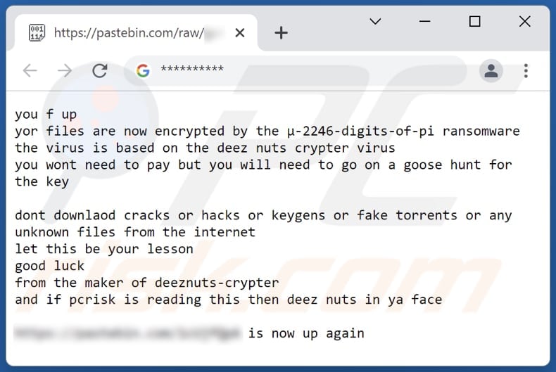 DeezNuts Crypter Ransomware - Decryption, removal, and lost files recovery