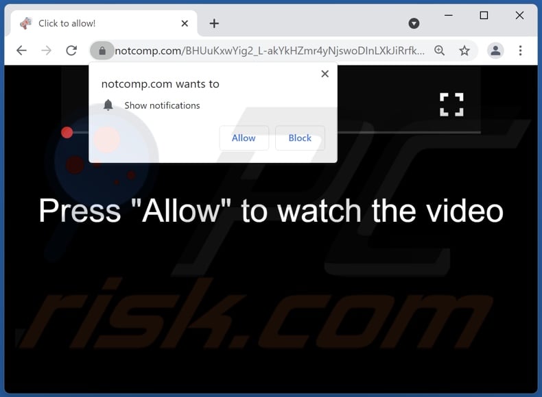 notcomp[.]com pop-up redirects