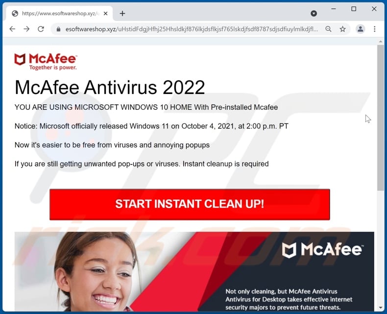 With Pre-installed Mcafee POP-UP Scam - Removal and recovery steps (updated)