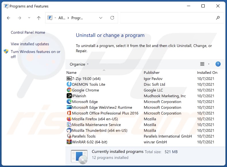 search.3dtree.net browser hijacker uninstall via Control Panel