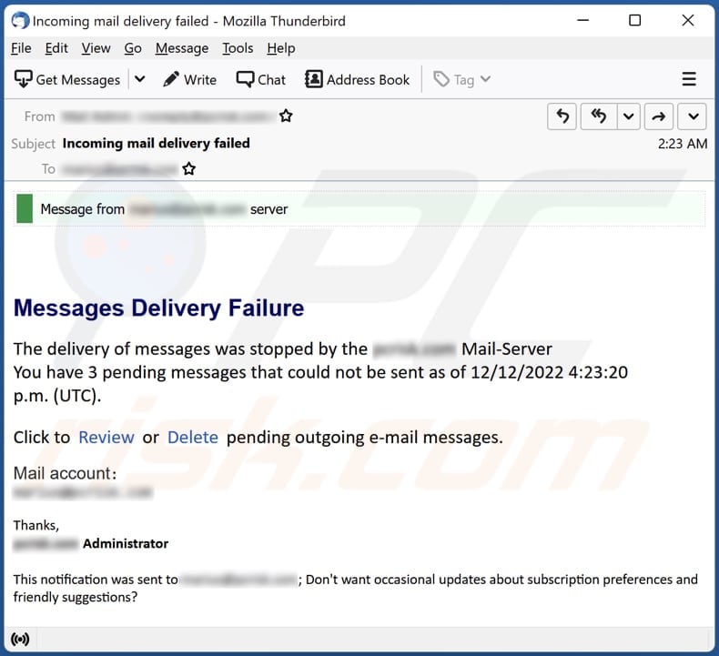 Messages Delivery Failure Email Scam Removal And Recovery Steps updated 