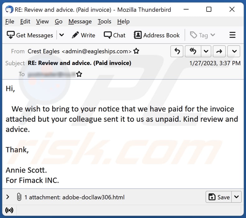 Paid Unpaid Invoice Email Scam Removal And Recovery Steps updated 