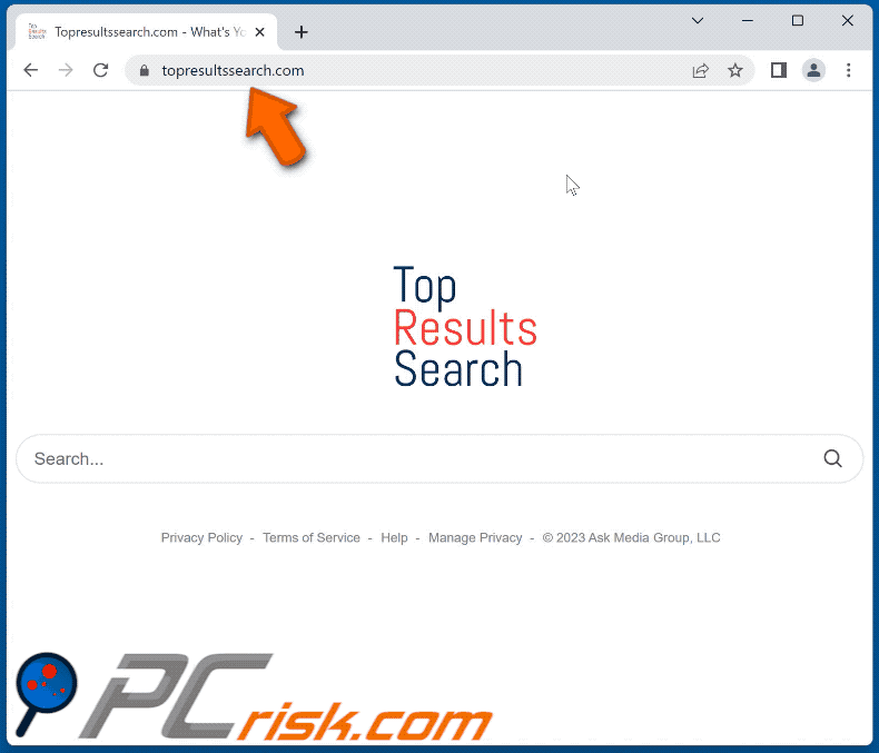 topresultssearch.com redirect appearance (GIF)