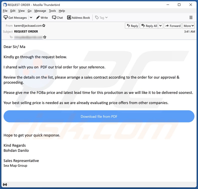 Sales Contract Email Scam - Removal and recovery steps (updated)