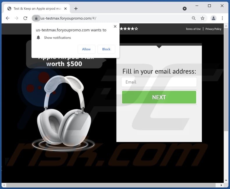 foryoupromo[.]com pop-up redirects