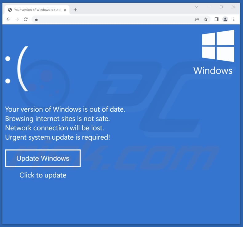 Your Version Of Windows Is Out Of Date POP-UP Scam - Removal and recovery  steps