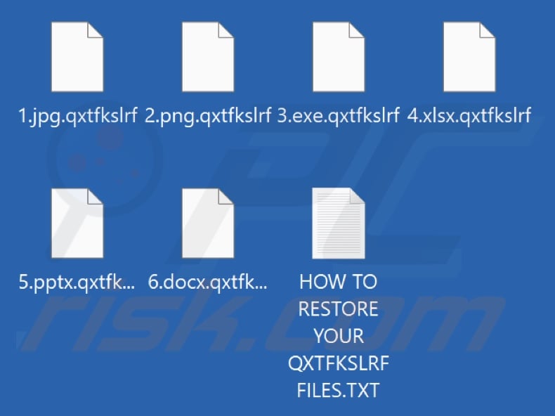 Files encrypted by Qxtfkslrf ransomware (.qxtfkslrf extension)