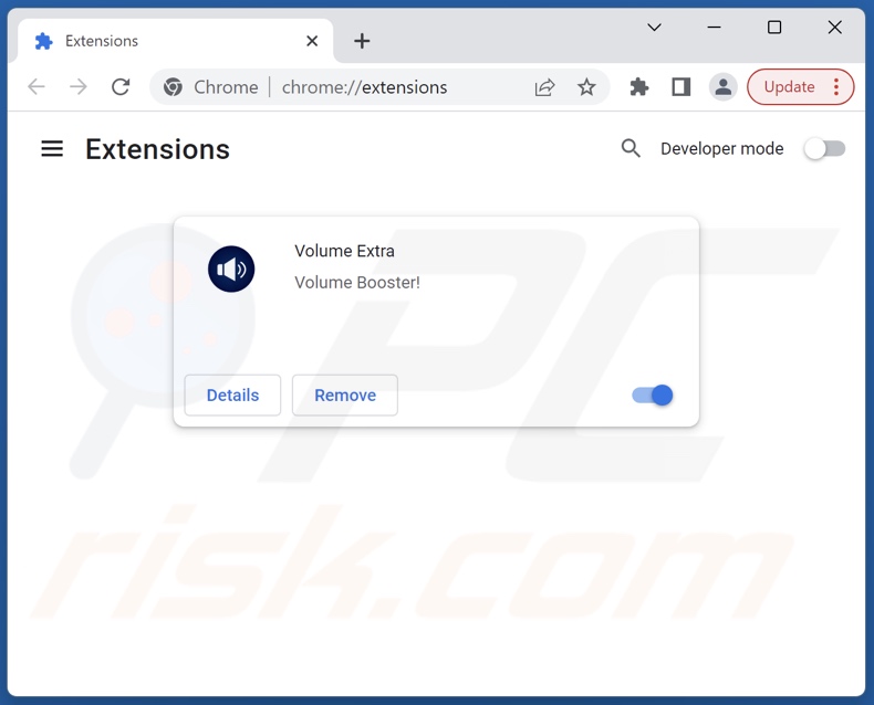 Removing masterofvolume.com related Google Chrome extensions