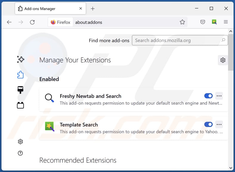 Removing search.elevatetab.com related Mozilla Firefox extensions