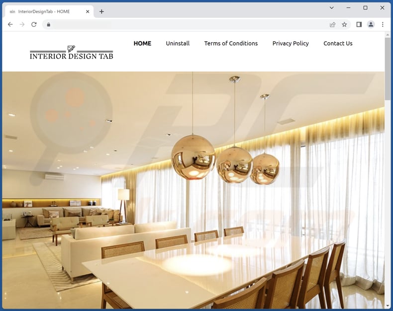 Website used to promote InteriorDesignTab browser hijacker