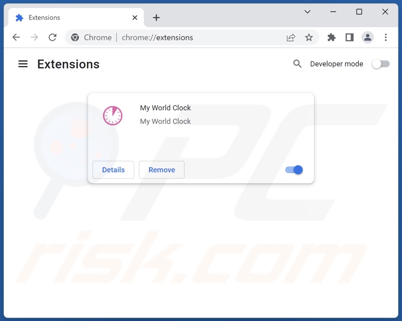 Removing myworldclock.xyz related Google Chrome extensions