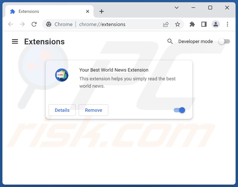 Removing search.best-news-world.com related Google Chrome extensions