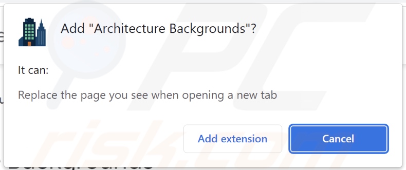 Architecture Backgrounds browser hijacker asking for permissions