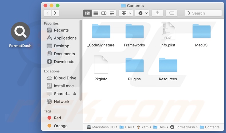 FormatDash adware install folder