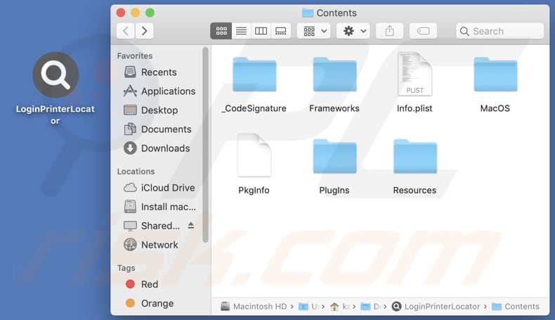 LoginPrinterLocator's installation folder