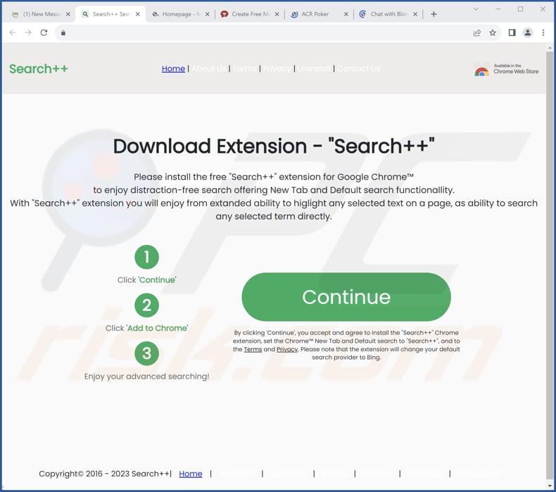 Website used to promote Mysearch.world browser hijacker