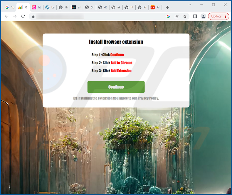 Website used to promote TabJourney browser hijacker (sample 2)