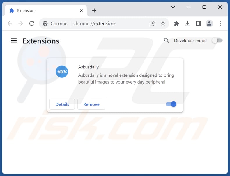Removing askusdaily.com related Google Chrome extensions