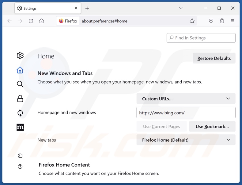 Changing Mozilla Firefox homepage