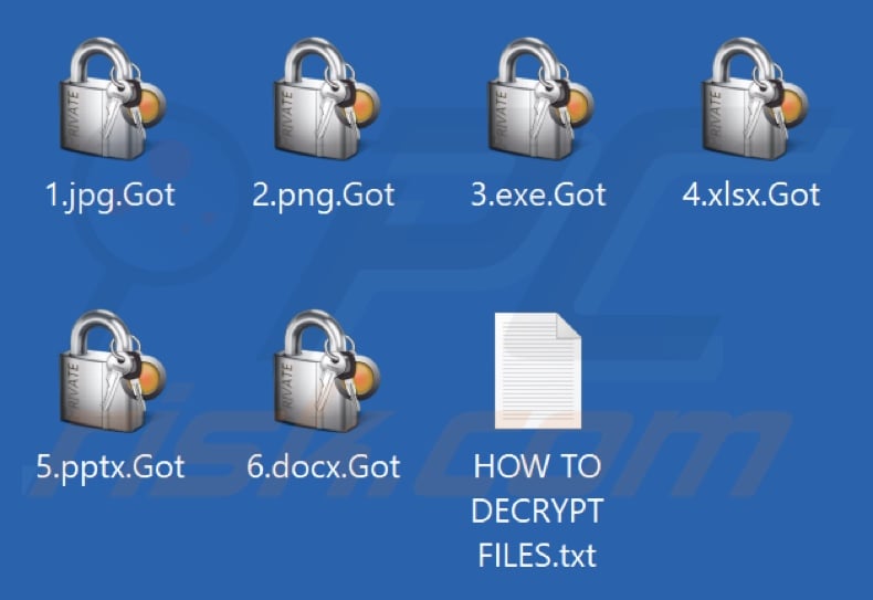 Files encrypted by Got ransomware (.Got extension)