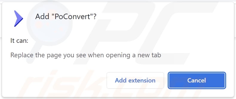 PoConvert browser hijacker asking for permissions