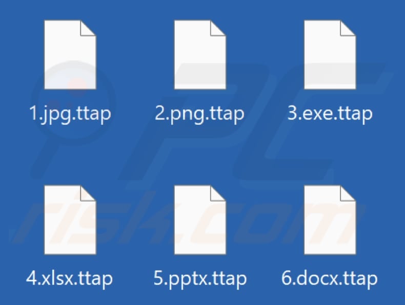 Files encrypted by Ttap ransomware (.ttap extension)