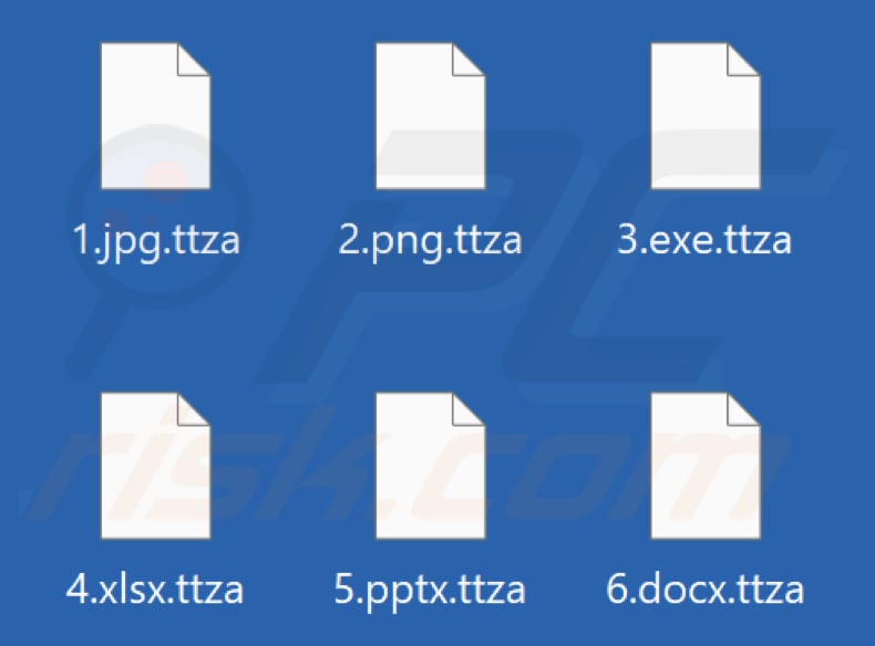 Files encrypted by Ttza ransomware (.ttza extension)