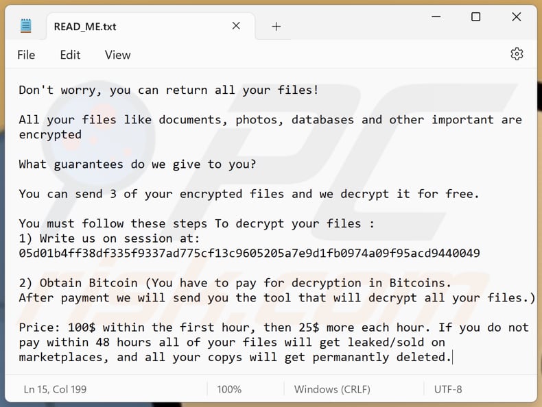 Messec ransomware text file (READ_ME.txt)