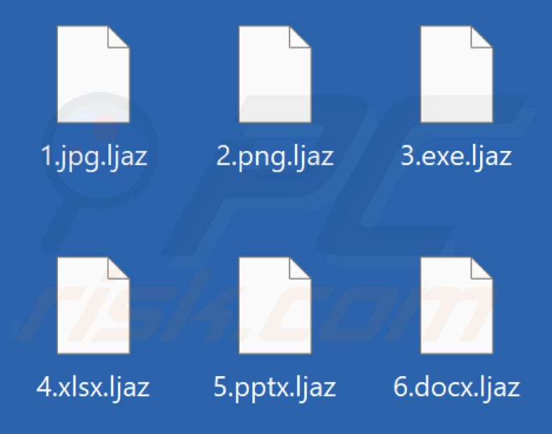 Files encrypted by Ljaz ransomware (.ljaz extension)