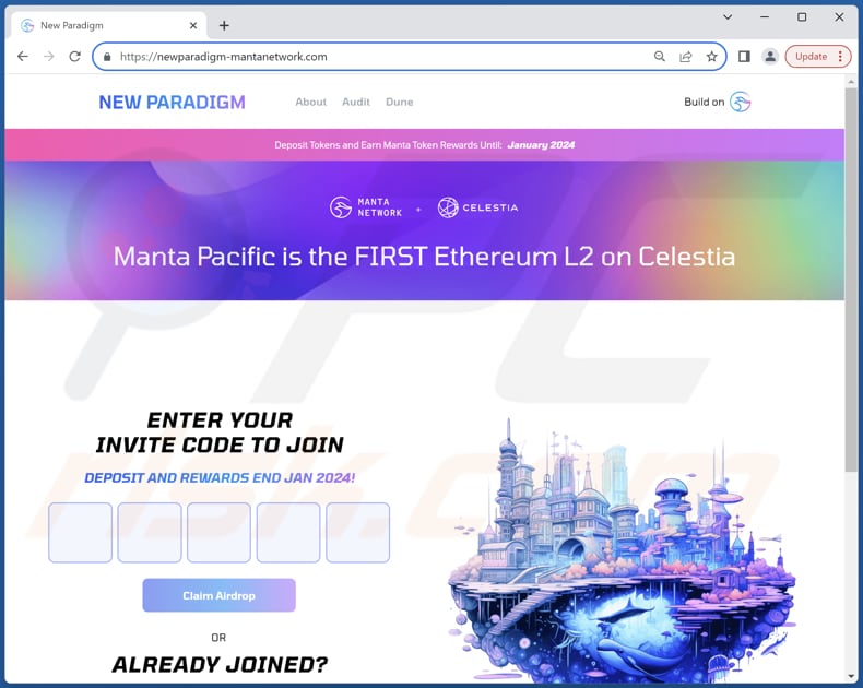 New Paradigm Airdrop scam