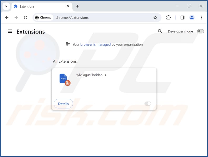 Removing SylvilagusFloridanus malicious extension from Google Chrome step 2