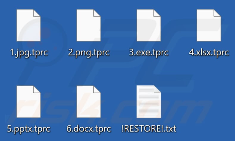 Files encrypted by Tprc ransomware (.tprc extension)