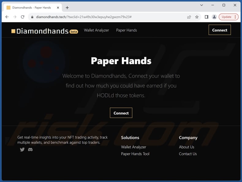 Diamondhands Wallet Analyser scam