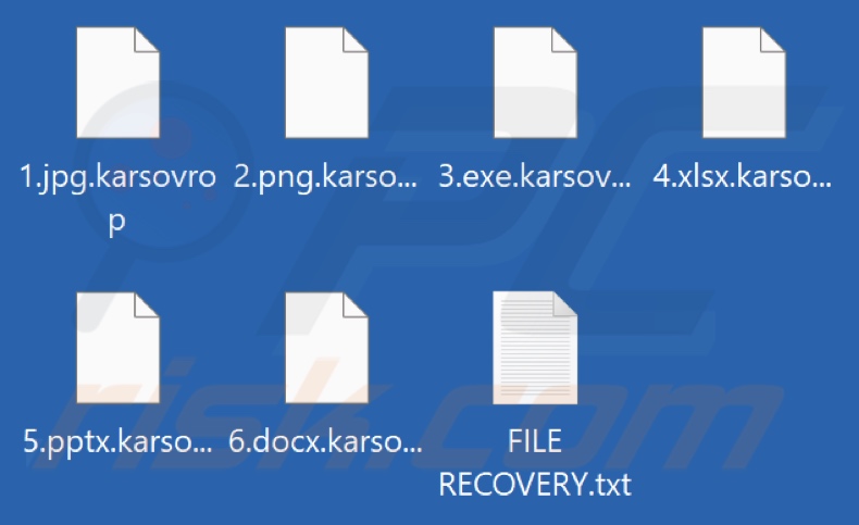 Files encrypted by Karsovrop ransomware (.karsovrop extension)