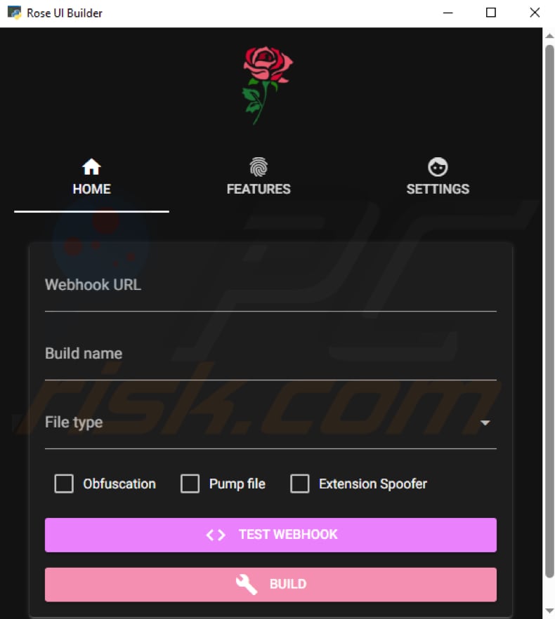 Rose grabber malware builder