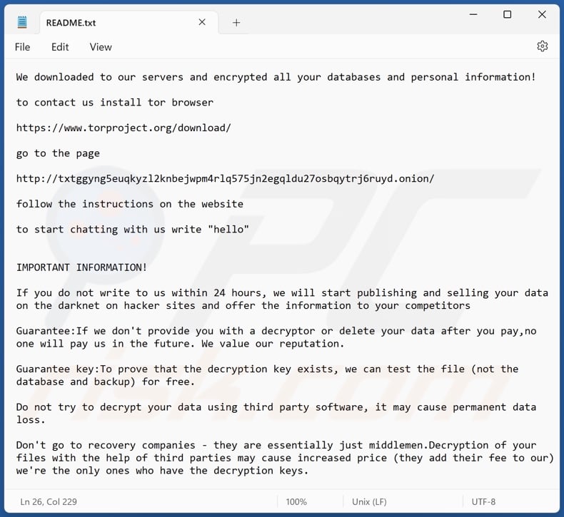 2023lock ransomware text file (README.txt)