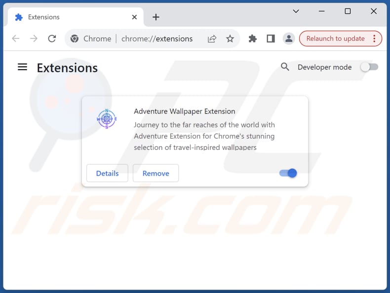 Removing adventurewallpaper.com related Google Chrome extensions