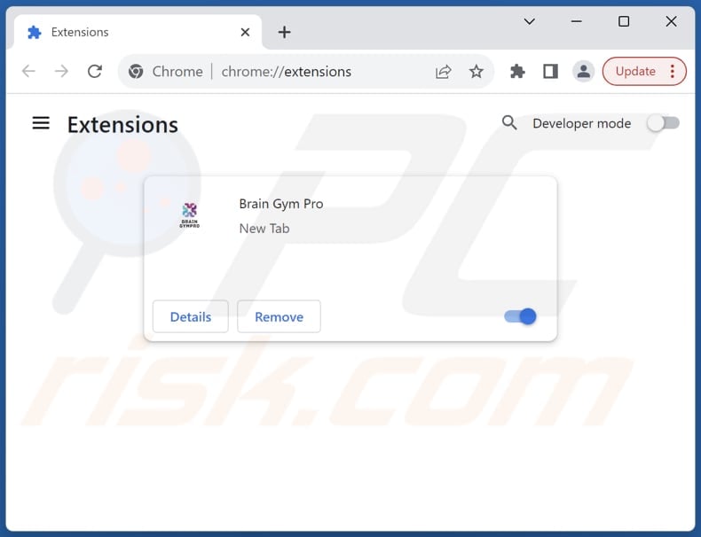 Removing braingympro.com related Google Chrome extensions