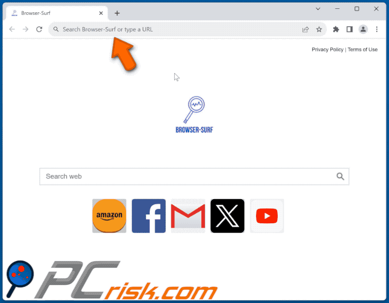 Browser-surf browser-hijacker browser-surf.xyz shows bing.com results