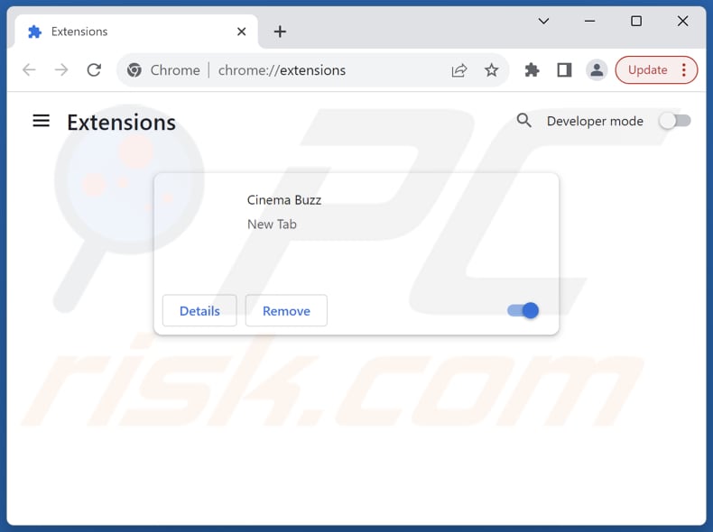 Removing cinema-buzz.com related Google Chrome extensions