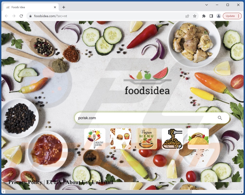 foodsidea.com browser hijacker