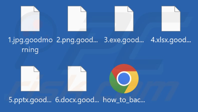 Files encrypted by GoodMorning ransomware (.goodmorning extension)