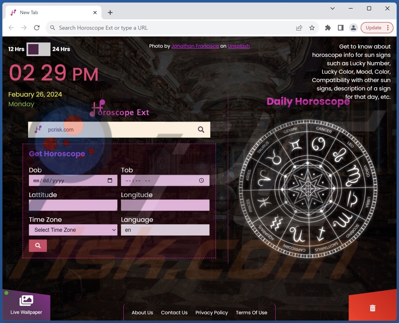 Horoscope Ext browser hijacker