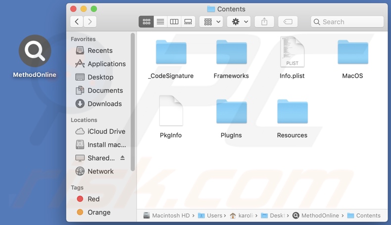 MethodOnline adware install folder