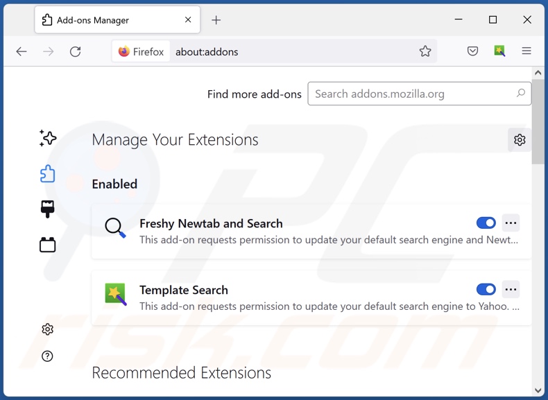 Removing minimalistsearch.com related Mozilla Firefox extensions