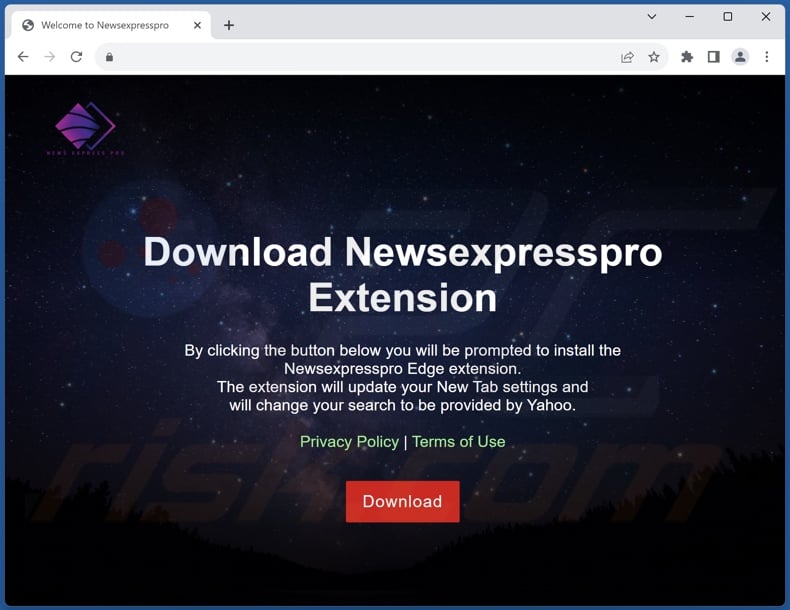 Website used to promote News Express Pro browser hijacker